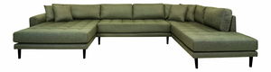 Rohová sedací souprava ve tvaru U (L) Lvaveriaora U (olivově zelená)
