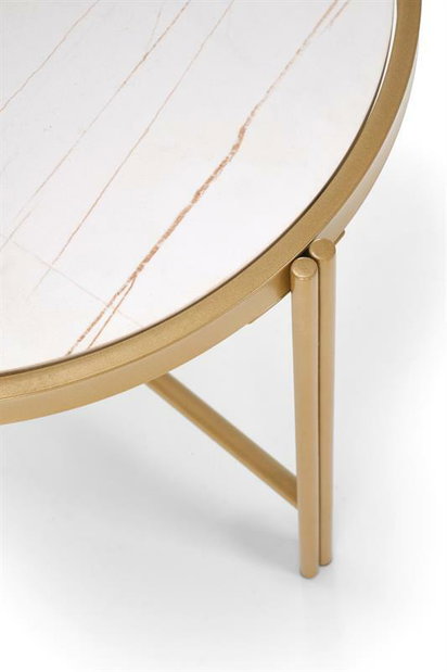 Set 2 ks. konferenčních stolků Fantoma (bílý mramor + zlatá)