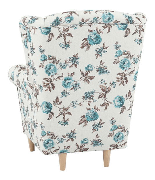 Křeslo ušák s taburetem Aevo rose 14