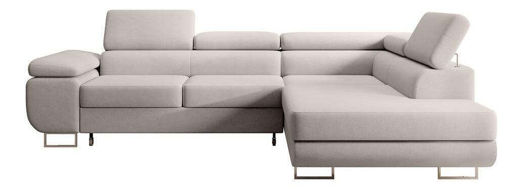 Rohová sedací souprava Stiletto (P) (bílá + stříbrná)