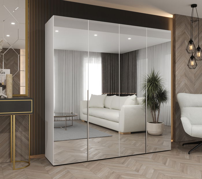 Šatní skříň 200 cm Alice 3 (bílá + kašmír)