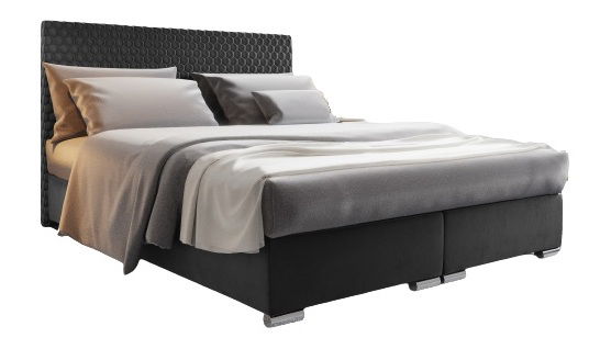 Boxspring postel 180 cm Harlan Comfort (tmavě šedá) (s roštem, matrací a úl. prostorem)