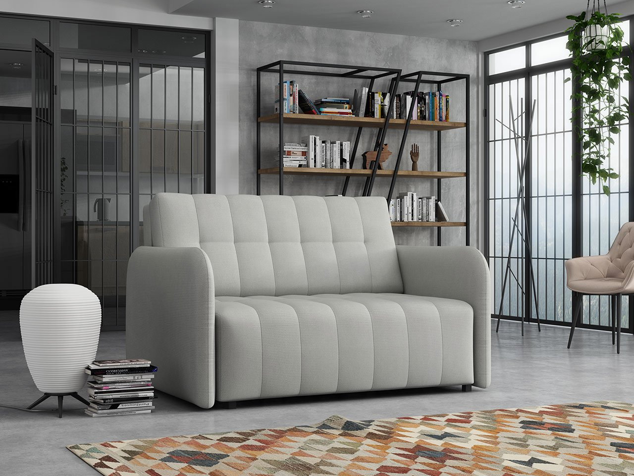 Rozkládací pohovka Carivia Grand II (šedá) (s úl. prostorem)