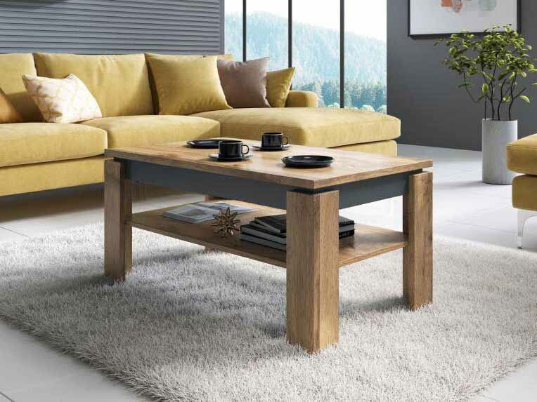 Konferenční stolek Tuena (antracit + dub wotan)