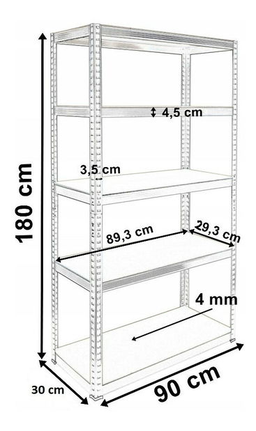 Regál Rubia 3 (stříbrná)