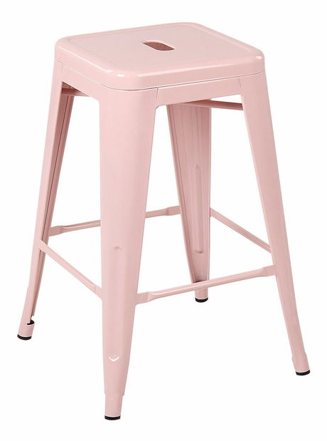 Set 2 ks barových židlí 60 cm Chloe (růžová)