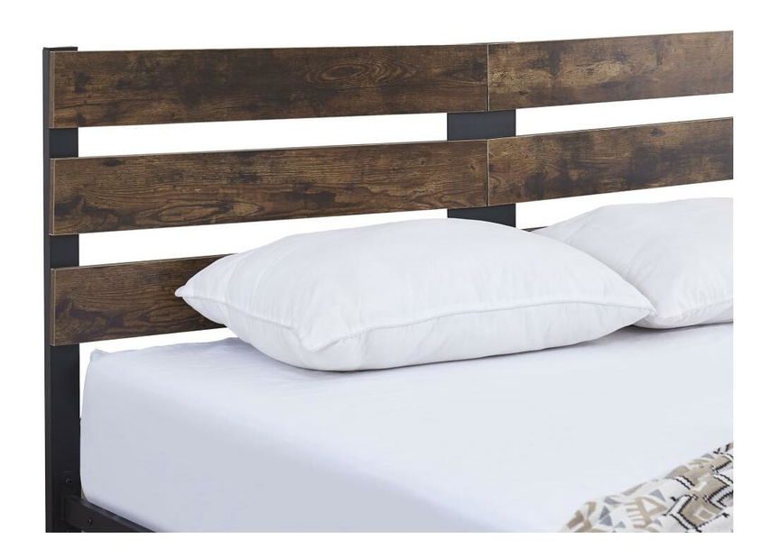 Manželská postel 160 cm Acabarian (černá + dub rustikal) (s roštem)