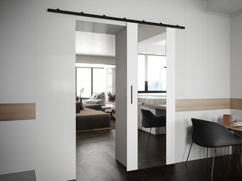 Posuvné dveře Kowesa 80 II (bílá) (se zrcadlem)