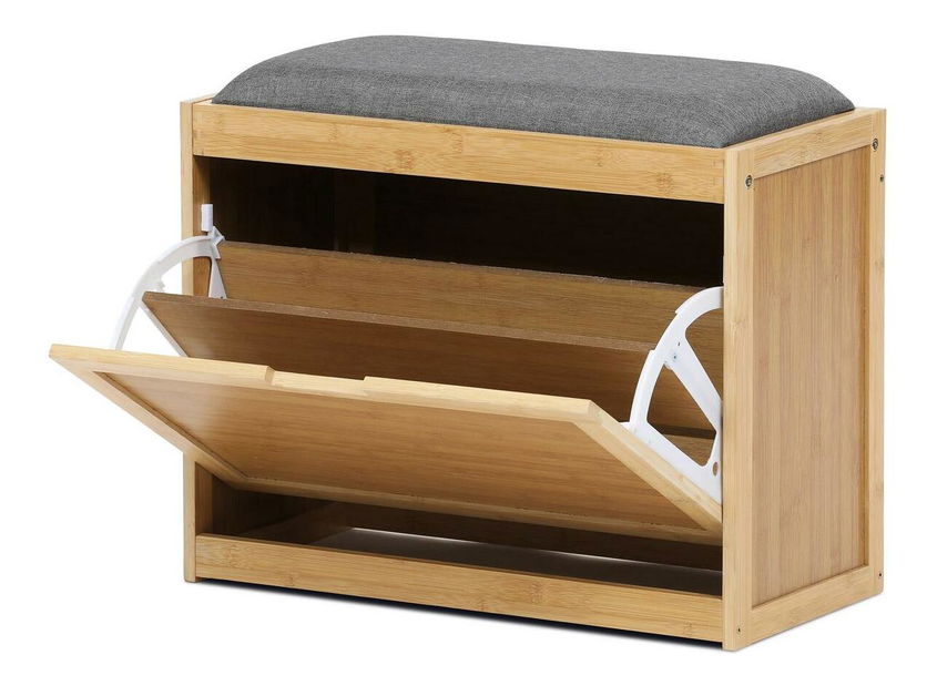 Botník (skříňka na boty) Desagrade (bambus + šedá)