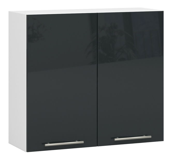 Horní kuchyňská skříňka Ozara W80 H720 (bílá + grafit lesk)