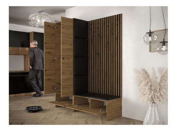 Předsíň Esmaldos III (dub artisan + černá)