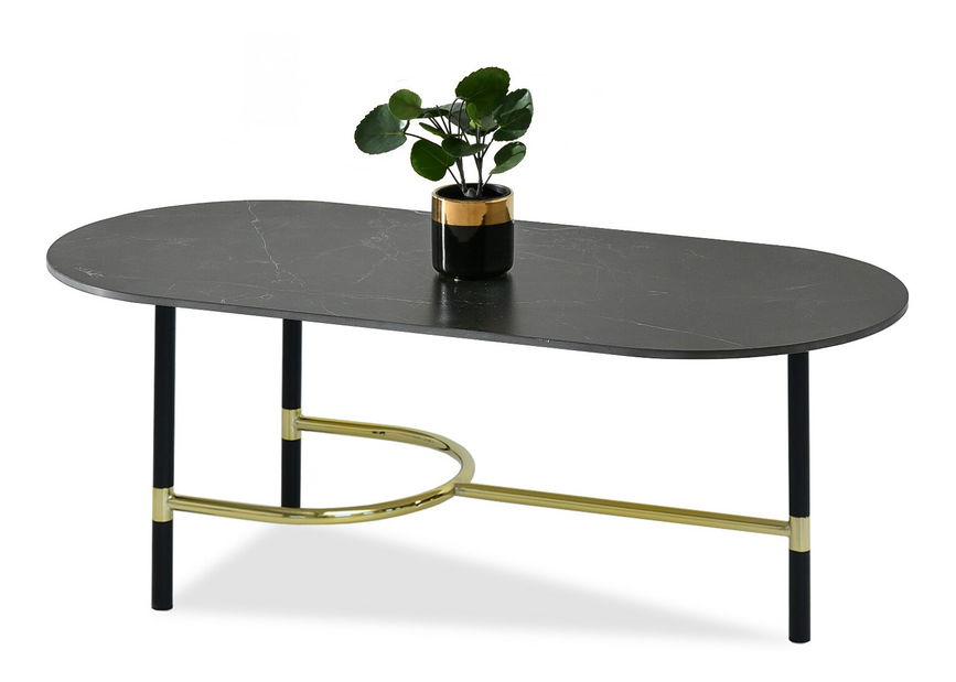 Konferenční stolek Lamka (černý mramor + černá)