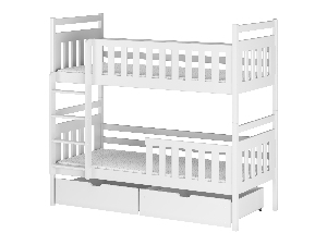 Dětská postel 80 cm Mao (s roštem a úl. prostorem) (bílá)