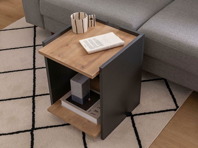 Příruční stolek Tilata (dub safírový + antracit)