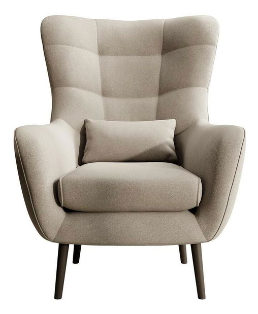 Křeslo s podnožkou Veneza VZ1 (světlobéžová + černá)