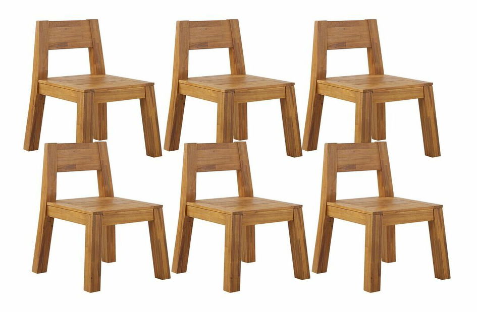Set 6 ks zahradních židlí Livza (světlé dřevo)