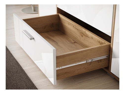 Komoda Ikinra (dub wotan + lesk bílý)