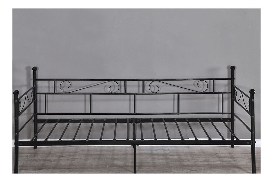 Jednolůžková postel 90 cm Rossa (s roštem) (černá)