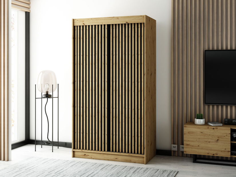 Šatní skříň 120 cm Ladonna 1 (černá matná)