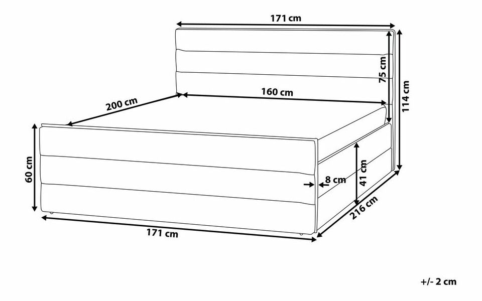 Manželská postel 160 cm VALDO (s roštem) (tmavě šedá)