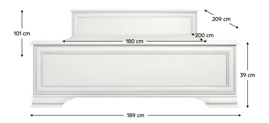 Manželská postel 180x200 cm Kuito (alpská bílá)
