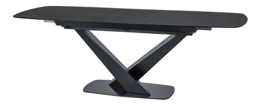Rozkládací jídelní stůl 160-220 cm Carmen (černá + černá) (pro 8 a více osob)