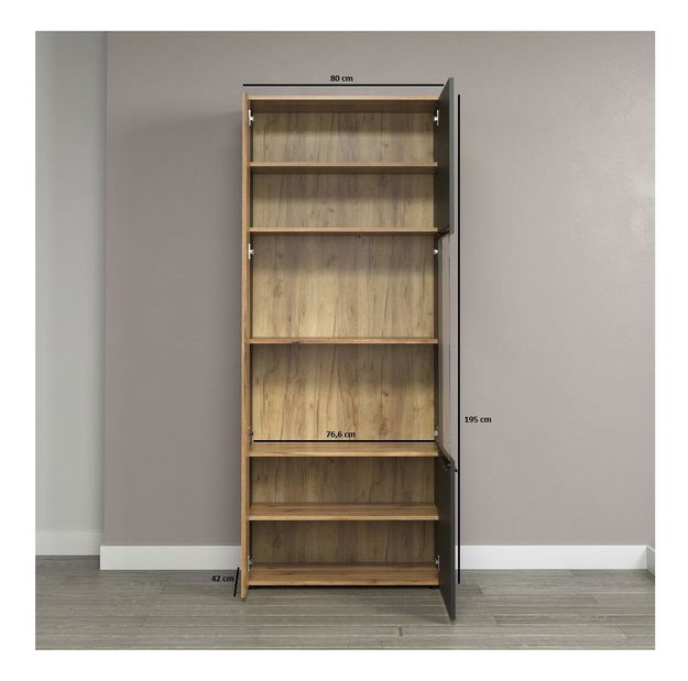 Vitrína Esferas 1 (grafit + dub evoke)