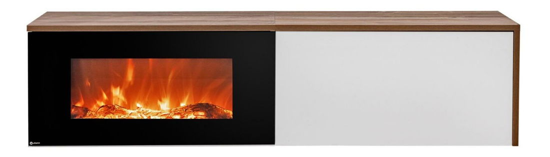 Tv stolek/skříňka Dalton (dub sterling + bílá matná) (s elektrickým krbem)