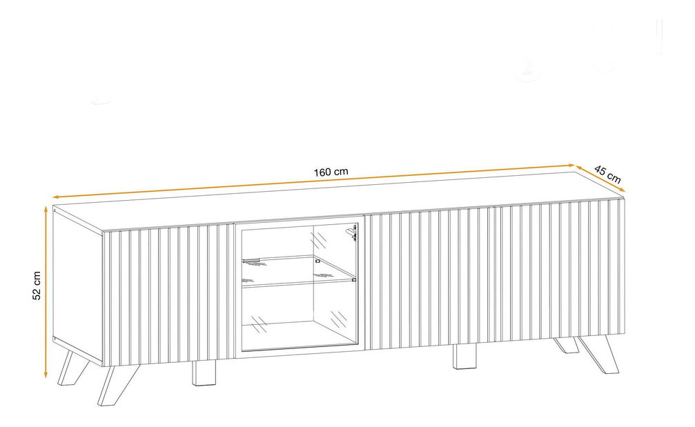 Obývací stěna Lyran (hikora jackson + černá) (s LED osvětlením)