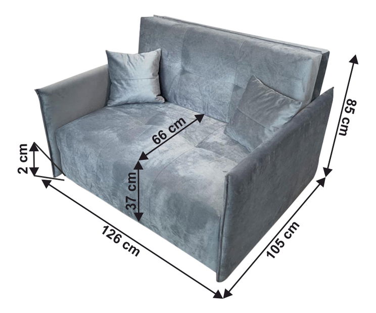 Pohovka dvojsedačka Aricca (světle šedá)