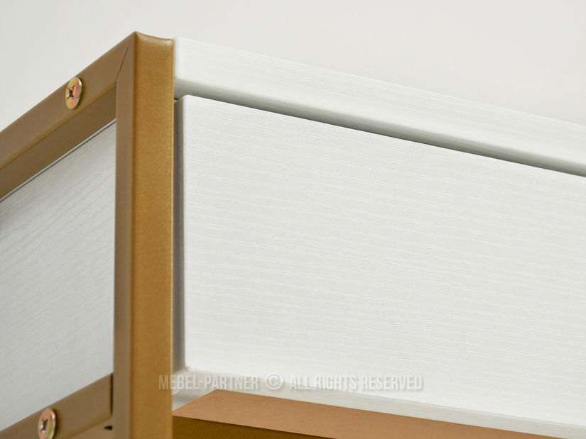 PC stolek Unica (bílé dřevo + zlatá) *bazar