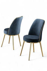 Set 2 ks. jídelních židlí Pufenda (antracit + zlatá)