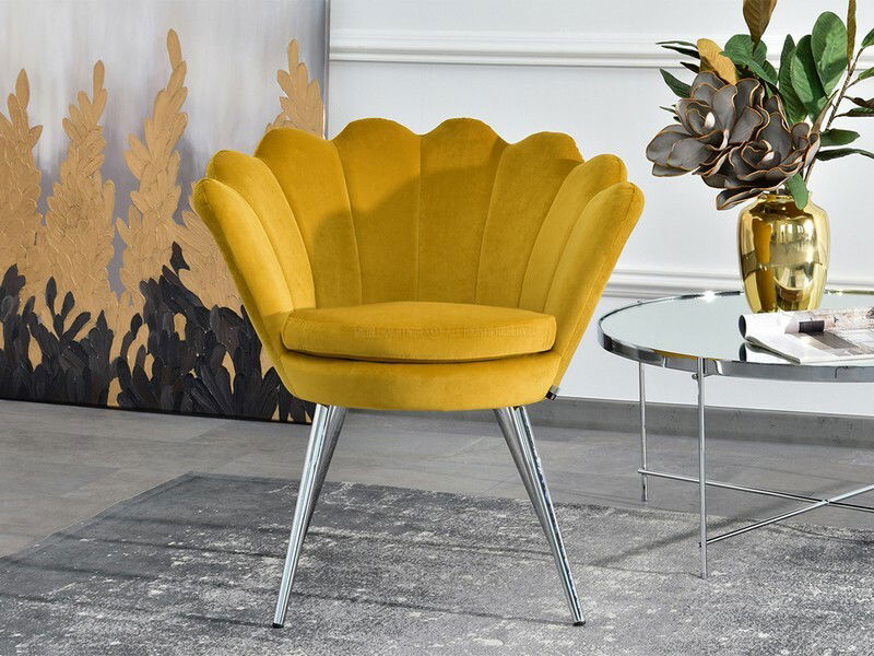 Křeslo Lasair (hořčicová + černá)