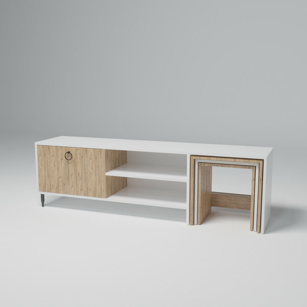 TV stolek/skříňka Tamara (Dub + Bílá)