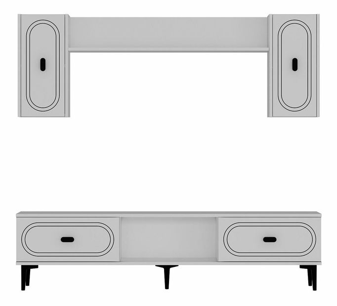 Obývací stěna Wendy (bílá + zlatá)