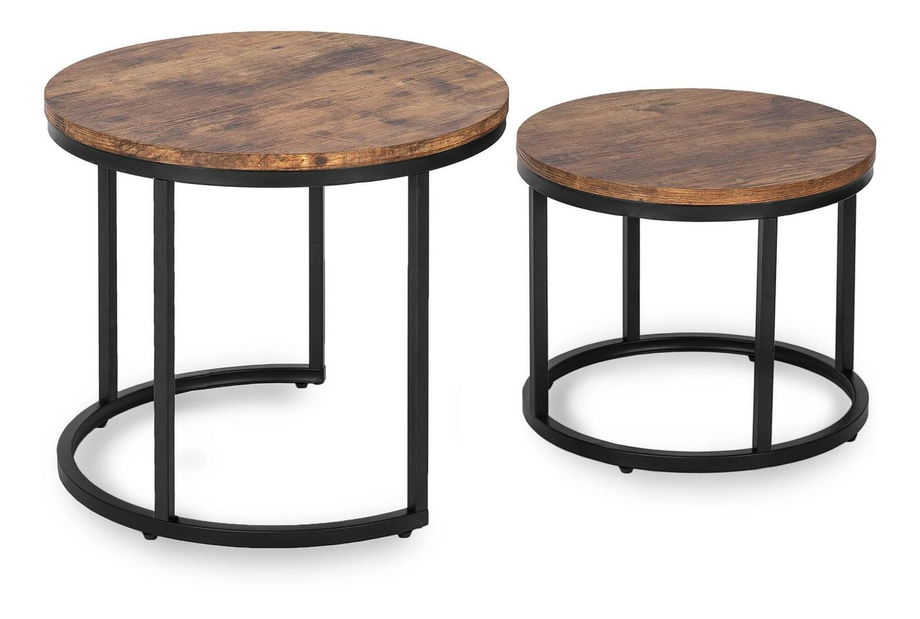 Set 2 konferenčních stolků Firmadas (dub rustikal)