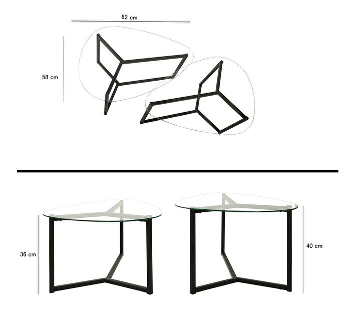 Set 2 ks konferenčních stolků Birma (matná černá)