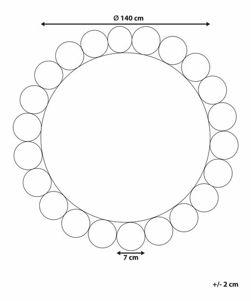 Koberec ⌀ 140 cm Voszat (vícebarevný)