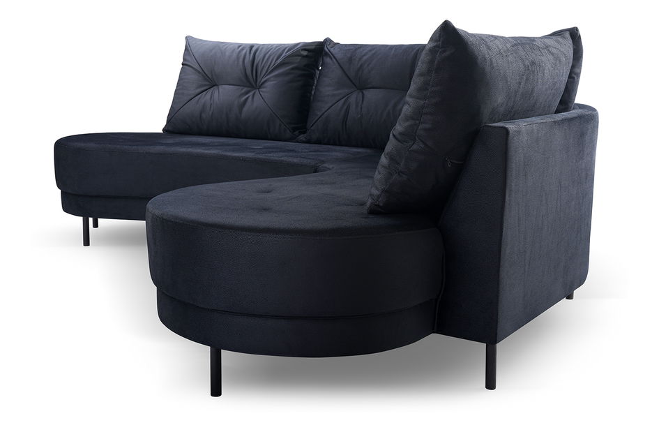 Rohová sedací souprava Aida (černá) (P)