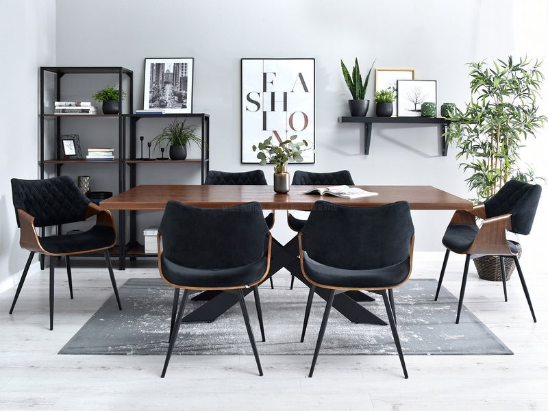 Židle Rolf K (ořech tmavý + černá)