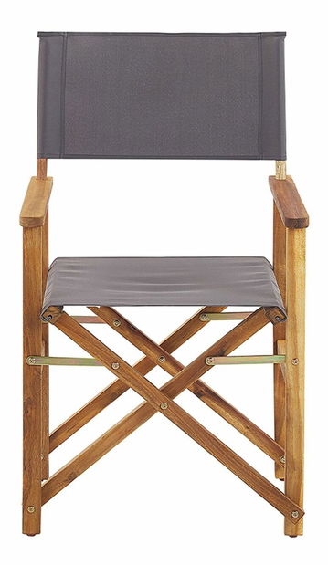 Set 2 ks zahradních lehátek s náhradními potahy Ciala (šedá + geometrický vzor)