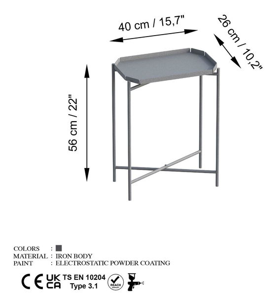 Konferenční stolek Museli 9 (šedá)