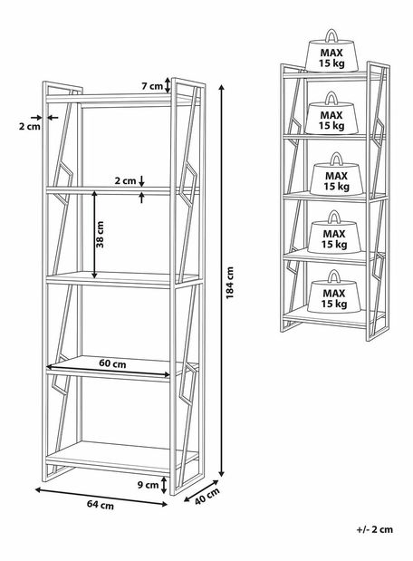 Regál Formosa 5P (tmavé dřevo)