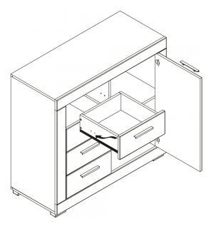 Komoda Twin TW 2 (fuchsie + bílá matná)