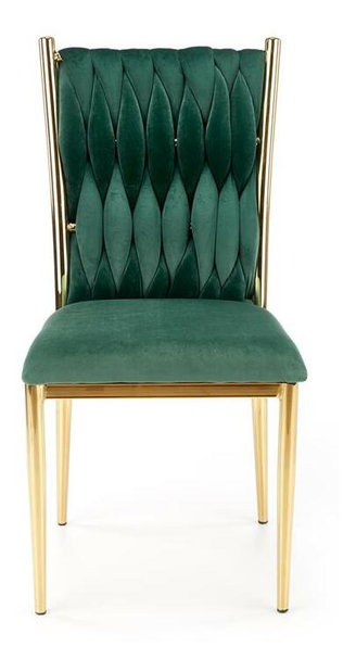 Jídelní židle Kimiko (tmavozelená + zlatá)