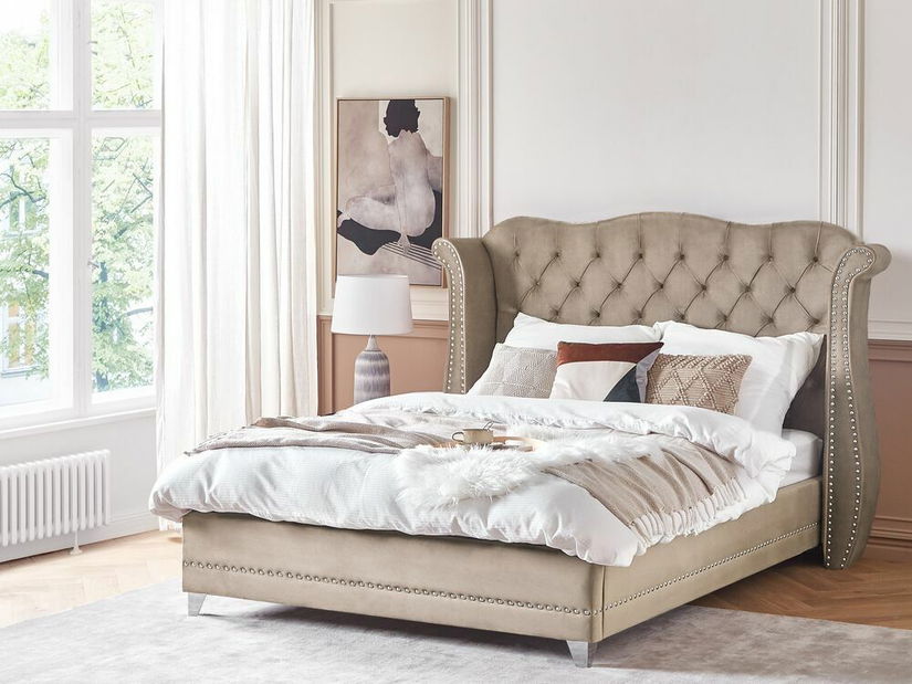 Manželská postel 180 cm Aidan (šedá) (s roštem)