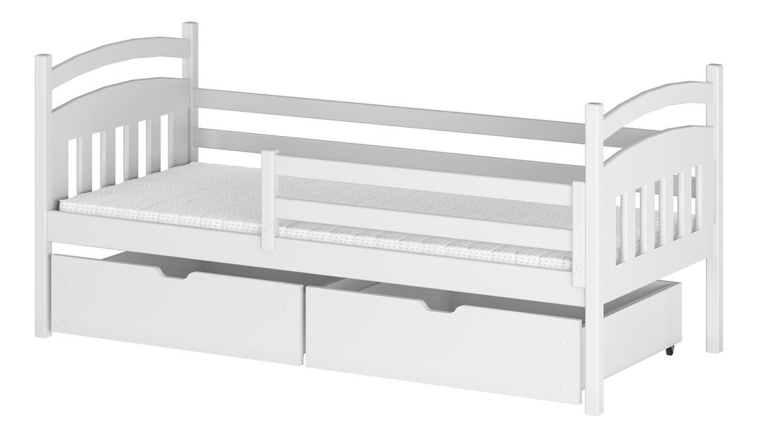 Dětská postel 80 cm Susy (s roštem a úl. prostorem) (bílá)