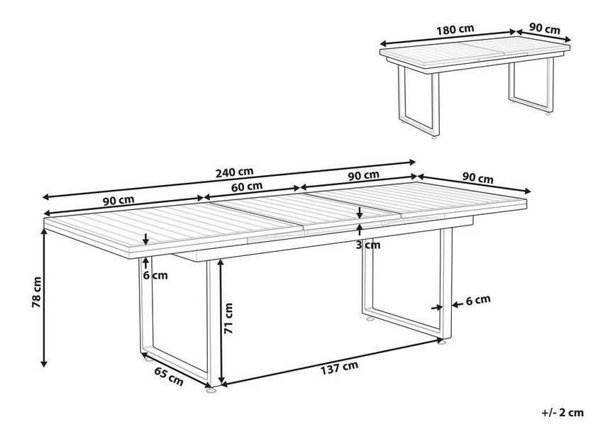 Zahradní stůl Valerian (černá)
