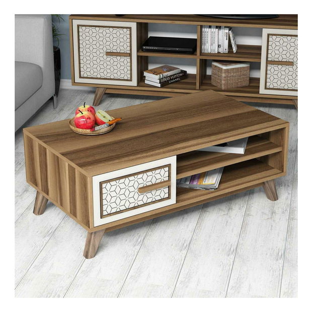 Konferenční stolek Aysha (ořech + krémová)