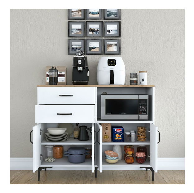 Komoda Jenaretta 166 (bílá + ořech)